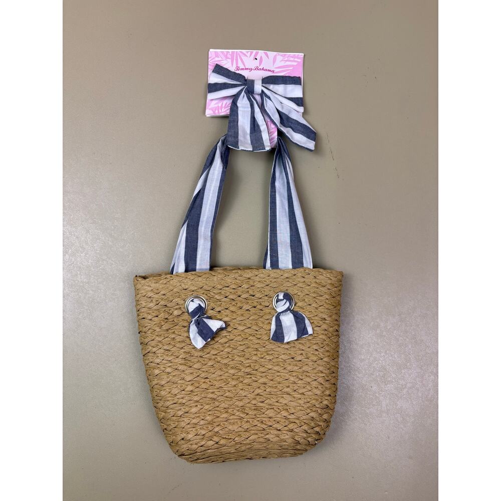 Girls Striped Dress Purse Set Tommy Bahama Size S Puff Sleeve Smocked NWT - Picture 7 of 8